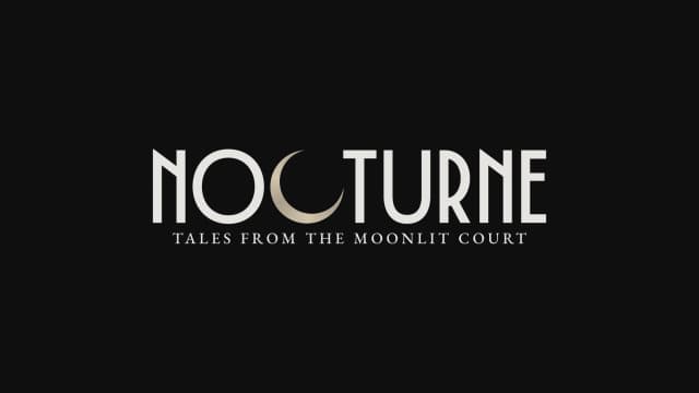 The Nocturne wordmark with its crescent moon icon sits centred on a dark textured maroon background.