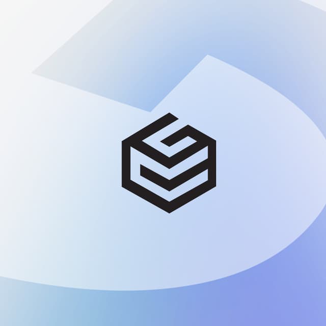 A hexagonal Giftbank logo mark on a soft blue and white gradient background.