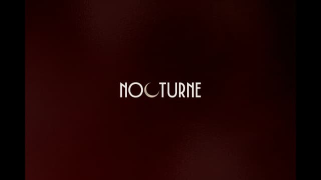 The Nocturne logotype appears in cream lettering centred on a dark reddish brown textured background.
