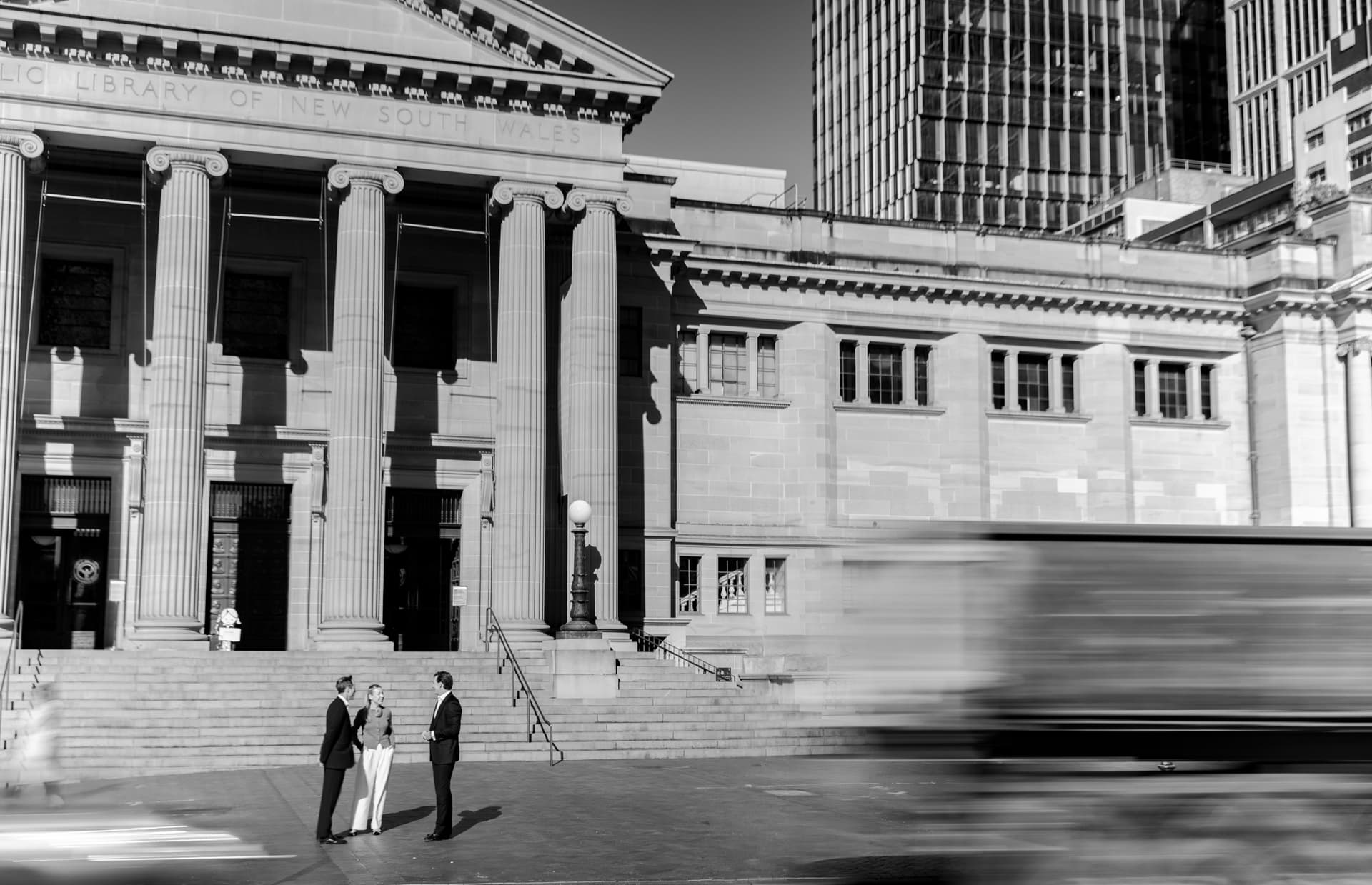 Vantage team outside the State Library of New South Wales